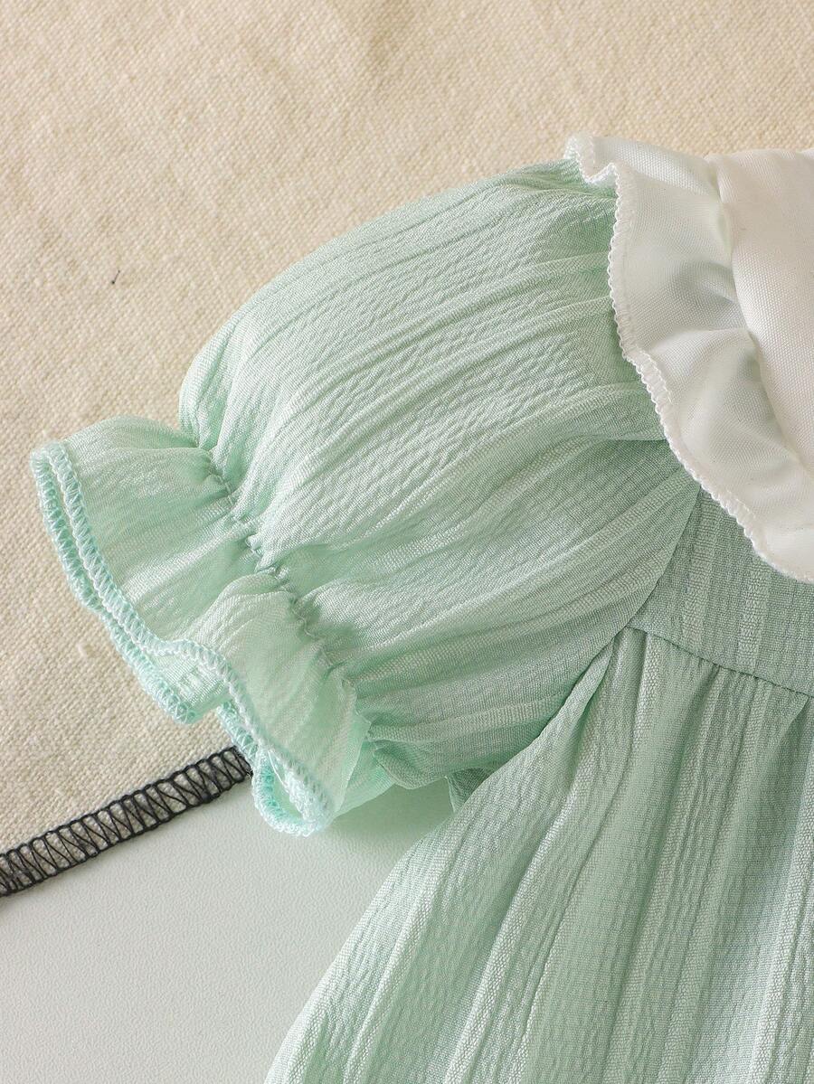 Baby Embroidered Puff Sleeve Dress for Cute Summer Outings and Photoshoots