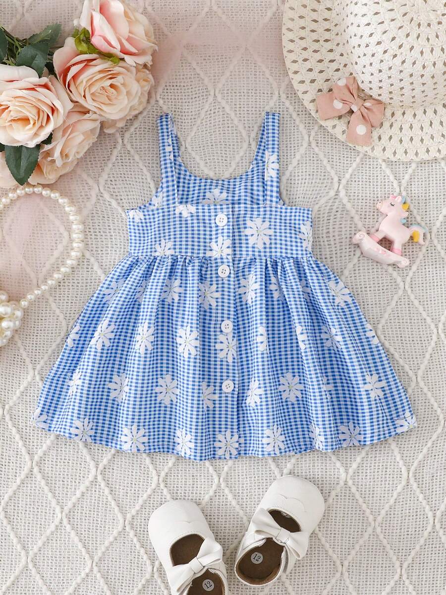 Baby Stripe Print Bow Front Cami Dress for Cute Summer Daily Wear