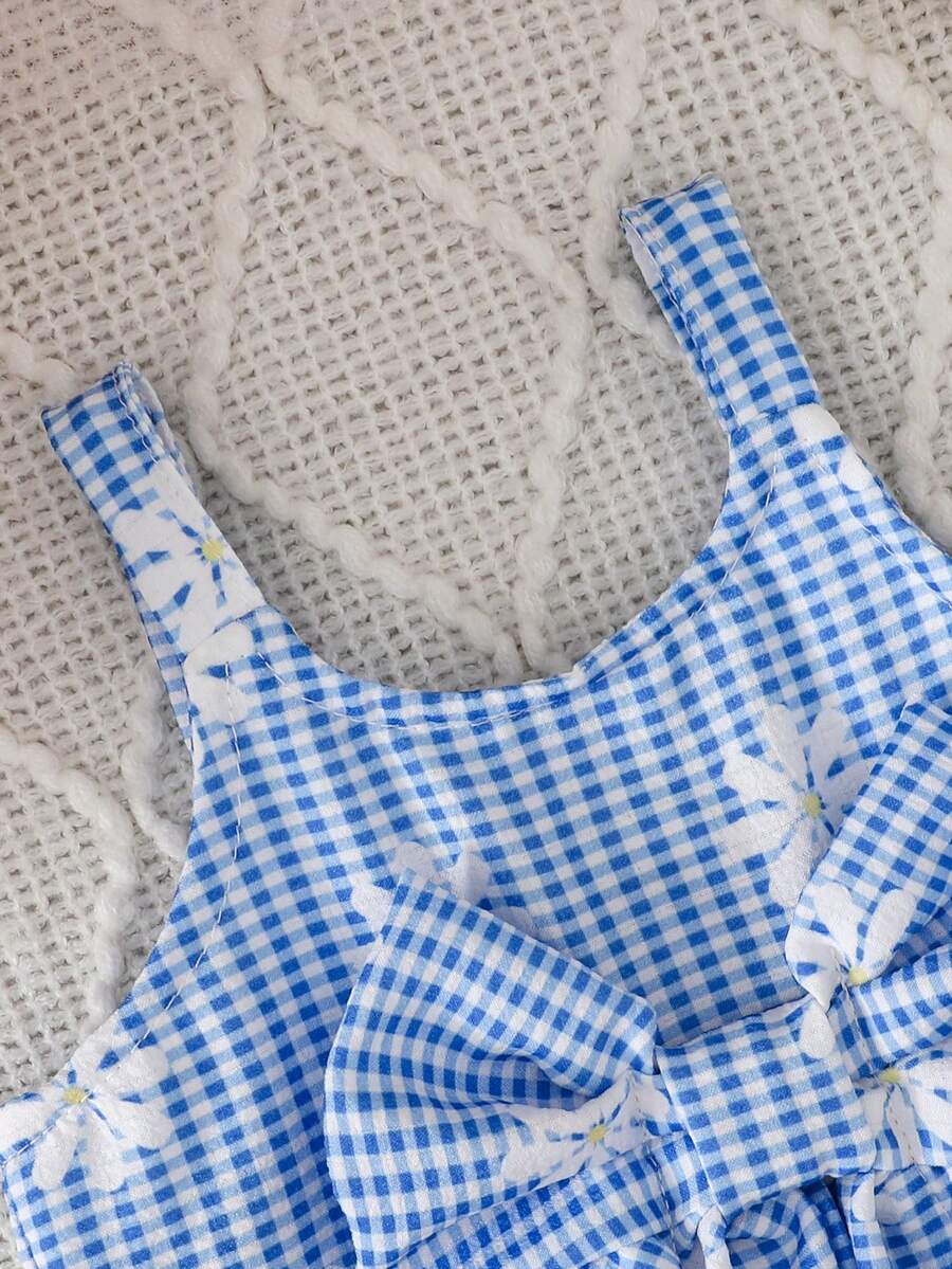 Baby Stripe Print Bow Front Cami Dress for Cute Summer Daily Wear