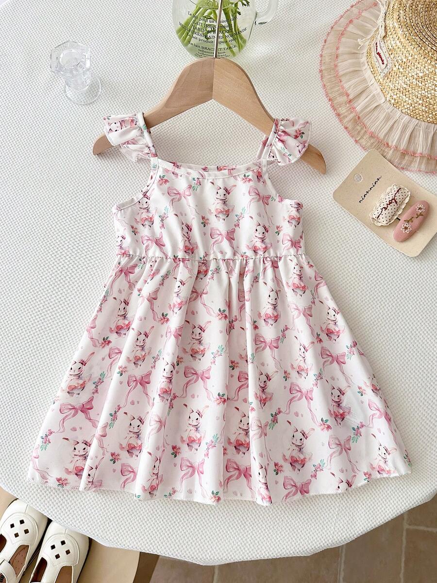 Baby Girl Retro Vintage Floral Dress - Sleeveless Elastic Waist Casual Sundress