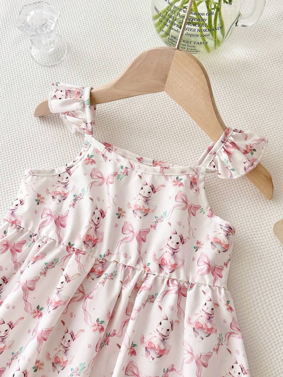 Baby Girl Retro Vintage Floral Dress - Sleeveless Elastic Waist Casual Sundress