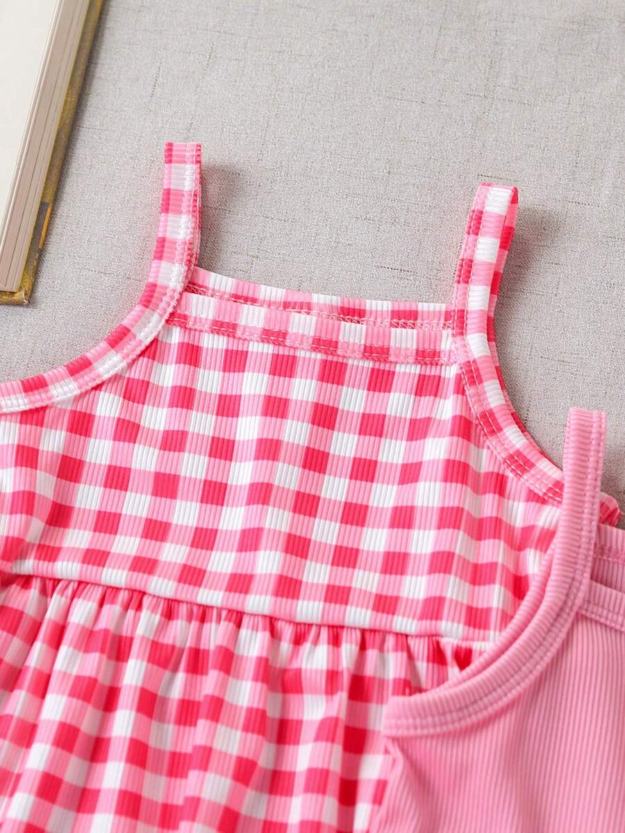 Cute Baby Girls Bib Shorts Set With Skin Friendly Casual Summer Style