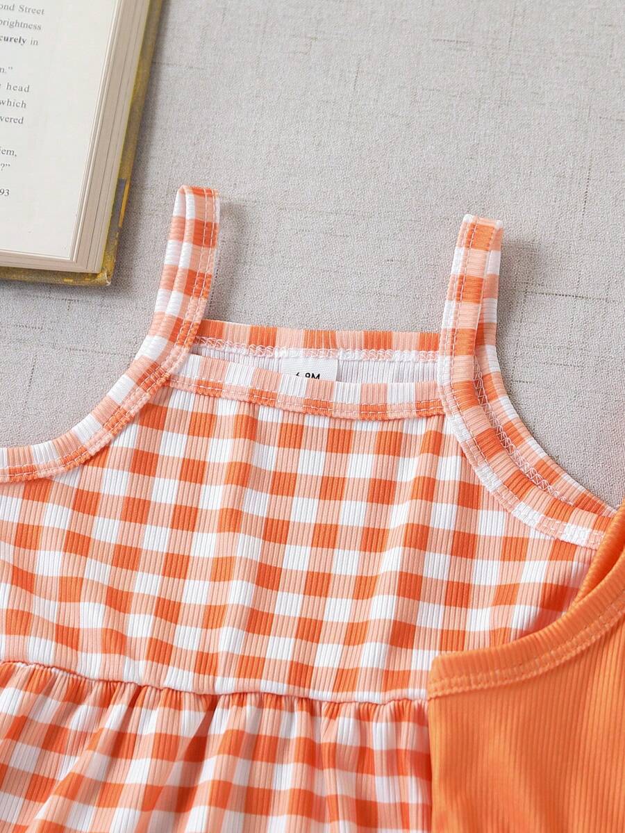 Cute Baby Girls Bib Shorts Set With Skin Friendly Casual Summer Style