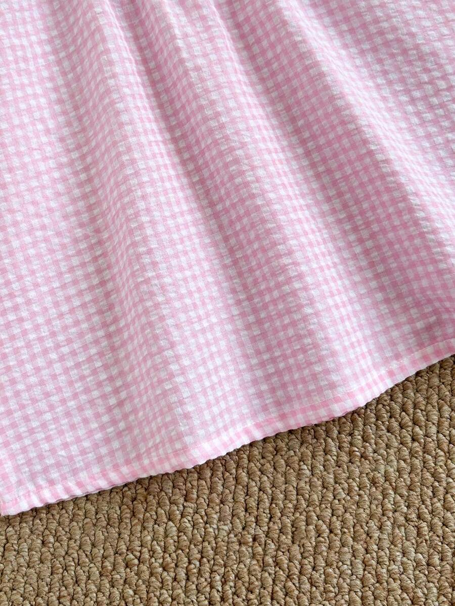 Infant Girl Peter Pan Collar Floral Embroidered Summer Dress for Casual Wear