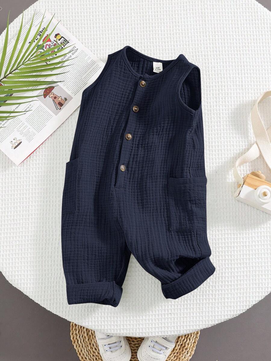 Unisex Newborn Baby Apricot Striped Sleeveless Romper Casual Spring Summer Vacation Outfit