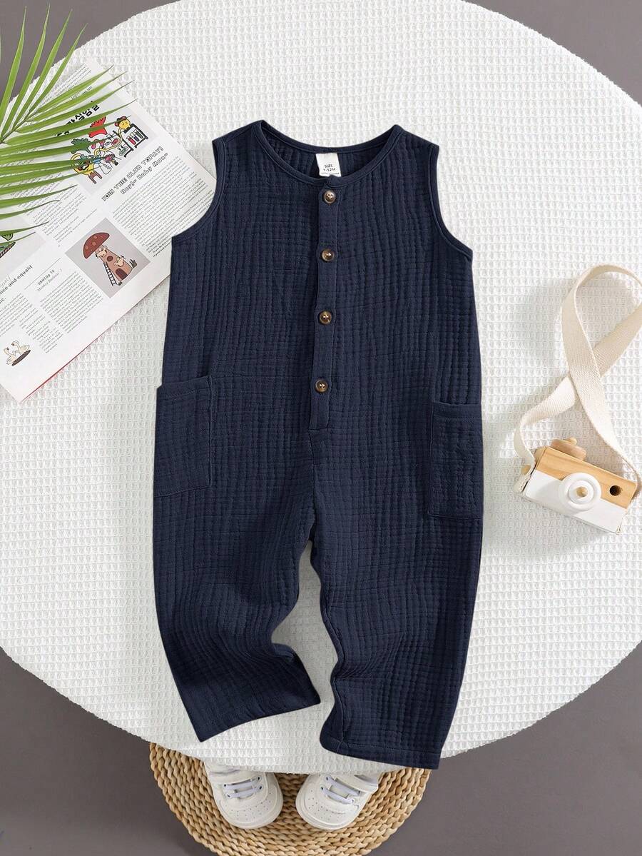 Unisex Newborn Baby Apricot Striped Sleeveless Romper Casual Spring Summer Vacation Outfit