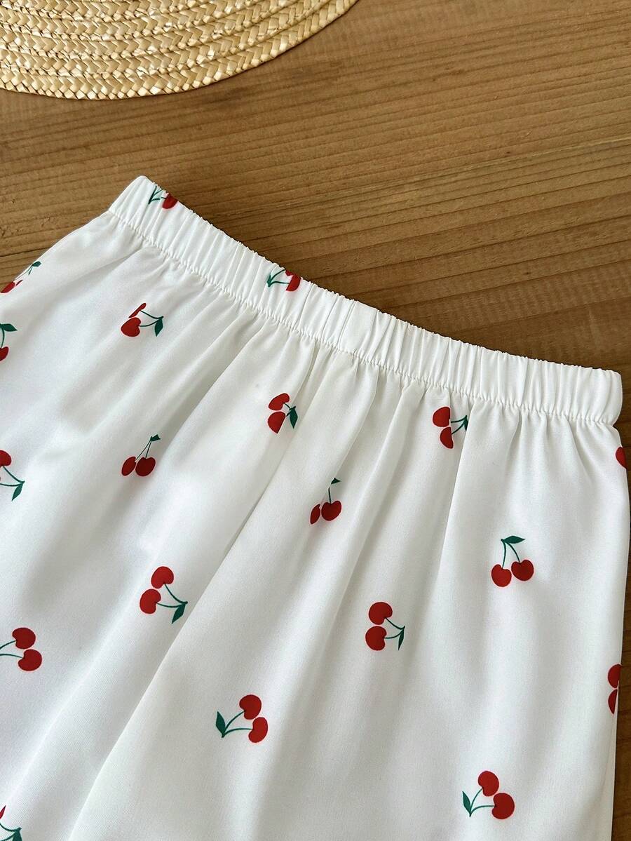 Casual Summer Pants Outfit For Kids Girls Ditsy Floral Fashion Wear