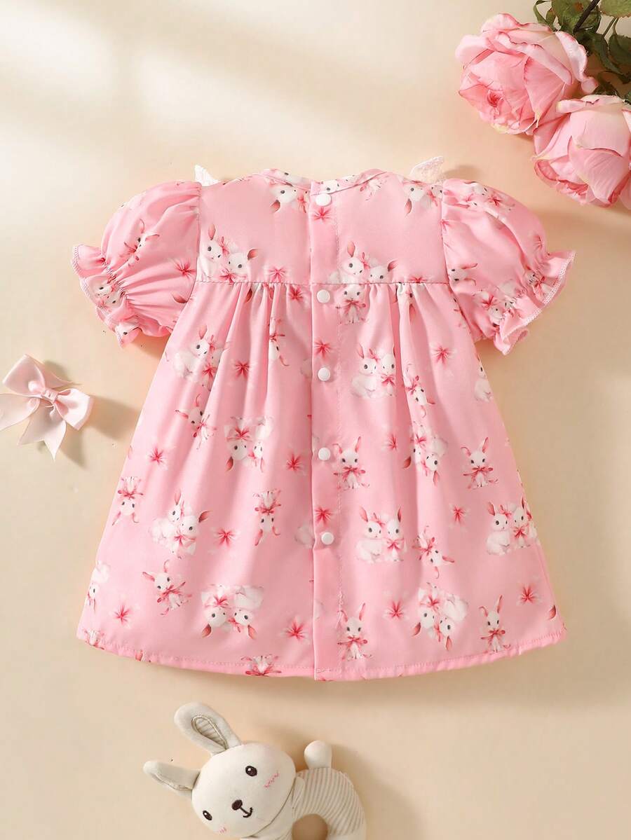 Baby Embroidered Puff Sleeve Dress for Cute Summer Outings and Photoshoots