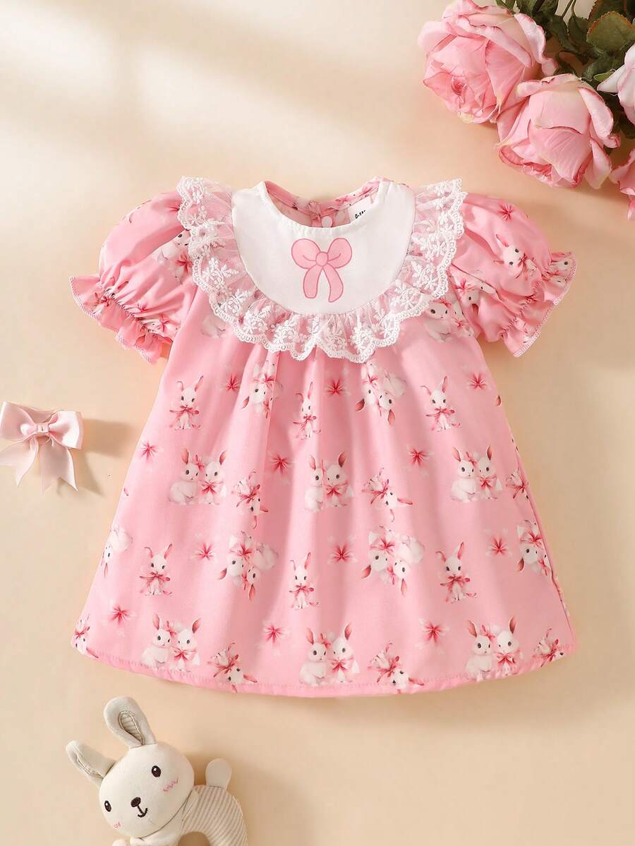 Baby Embroidered Puff Sleeve Dress for Cute Summer Outings and Photoshoots