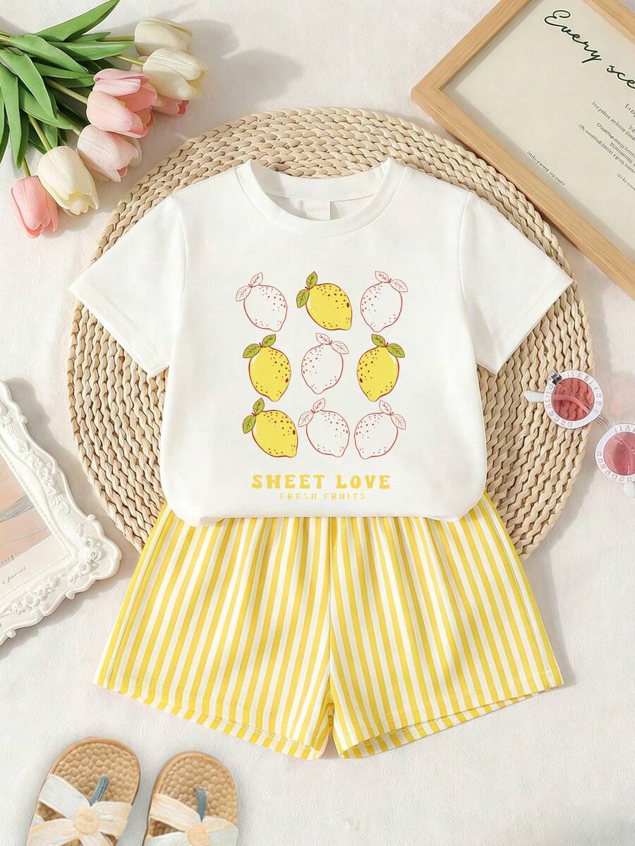 Classic Everyday Shorts Set For Baby Girls With Daddy's Girl T Shirt