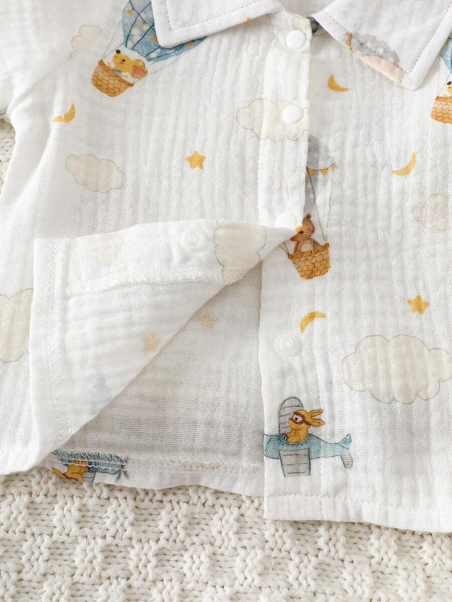 2PCS Baby Boy Gentleman Style Shirt and Shorts Set for Stylish Summer Daily Wear