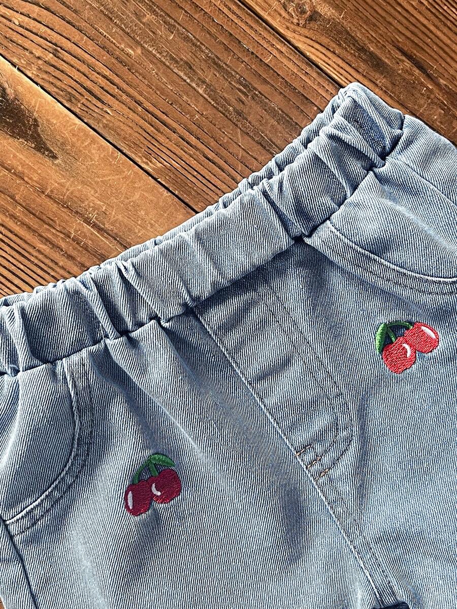 Cute Cherry Summer Clothing Set For Little Girls Party And Outing Style