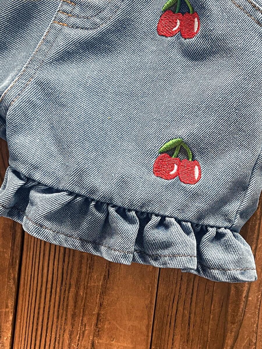 Cute Cherry Summer Clothing Set For Little Girls Party And Outing Style