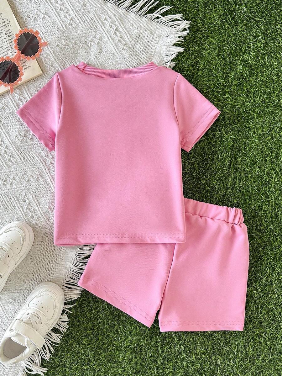 Classic Everyday Shorts Set For Baby Girls With Daddy's Girl T Shirt