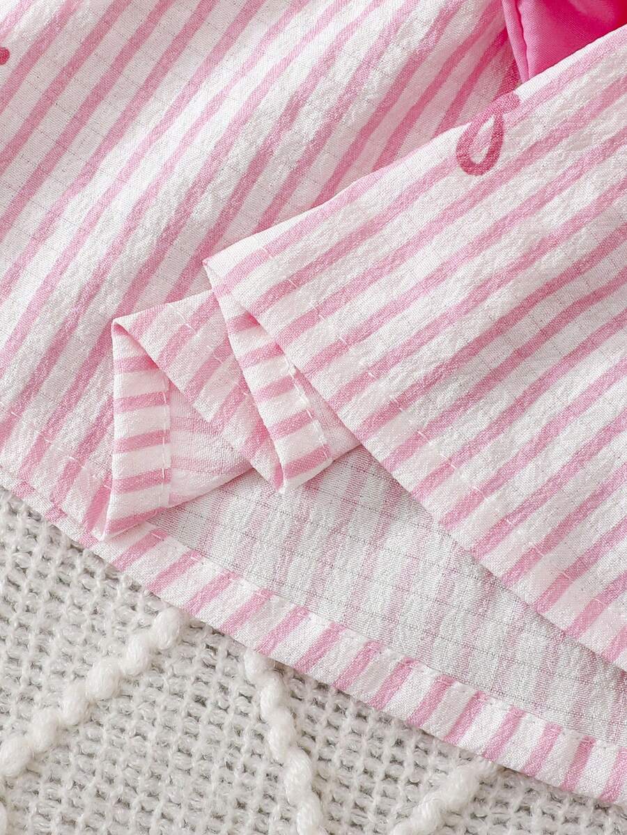 Baby Stripe Print Bow Front Cami Dress for Cute Summer Daily Wear