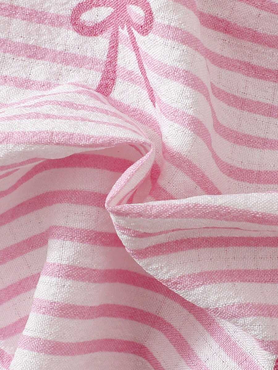 Baby Stripe Print Bow Front Cami Dress for Cute Summer Daily Wear