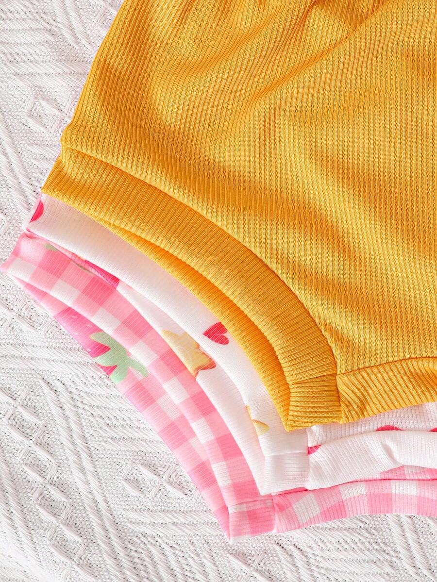 Cute Baby Girls Bib Shorts Set With Skin Friendly Casual Summer Style