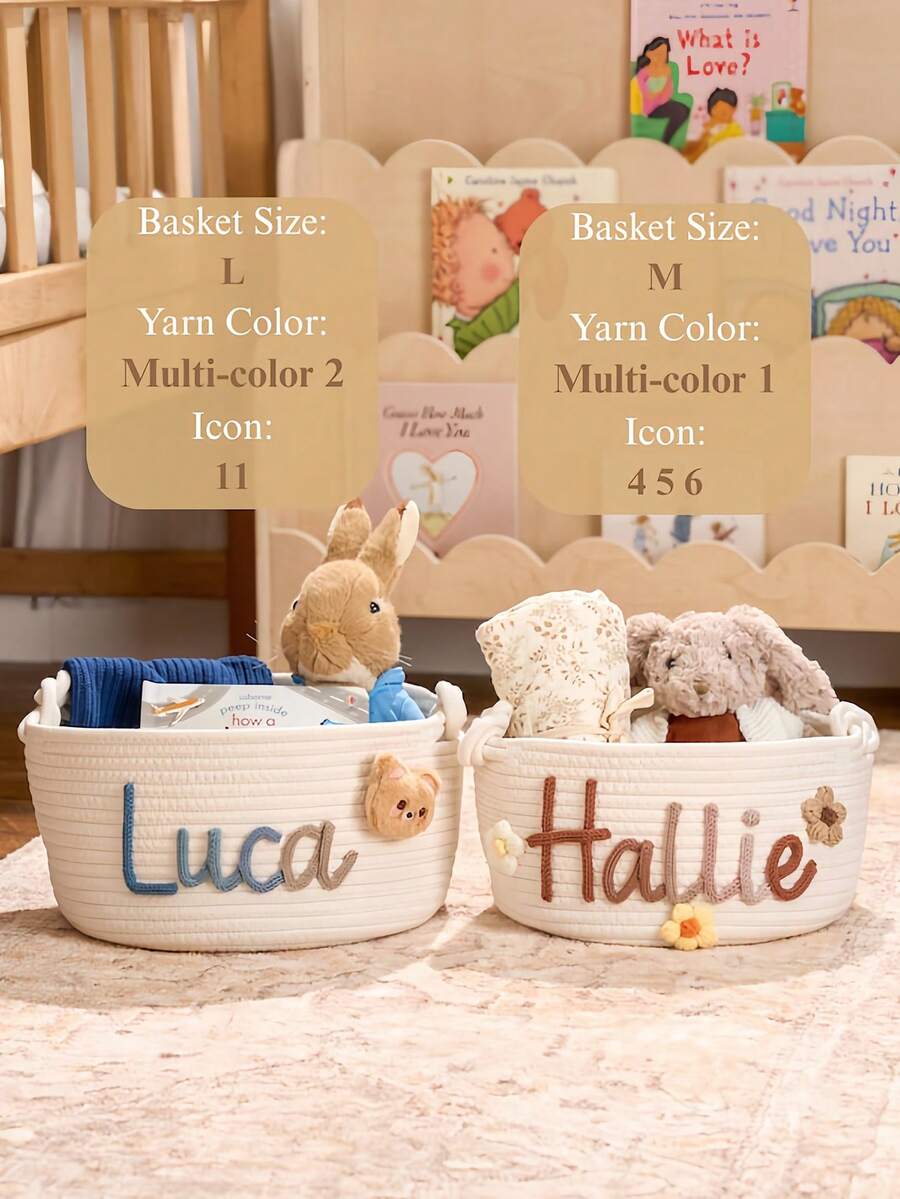 Custom Woven Baby Storage Basket – Boho Nursery Decor