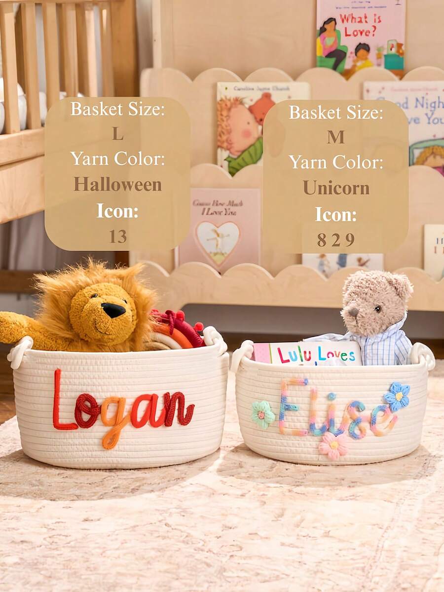 Custom Woven Baby Storage Basket – Boho Nursery Decor