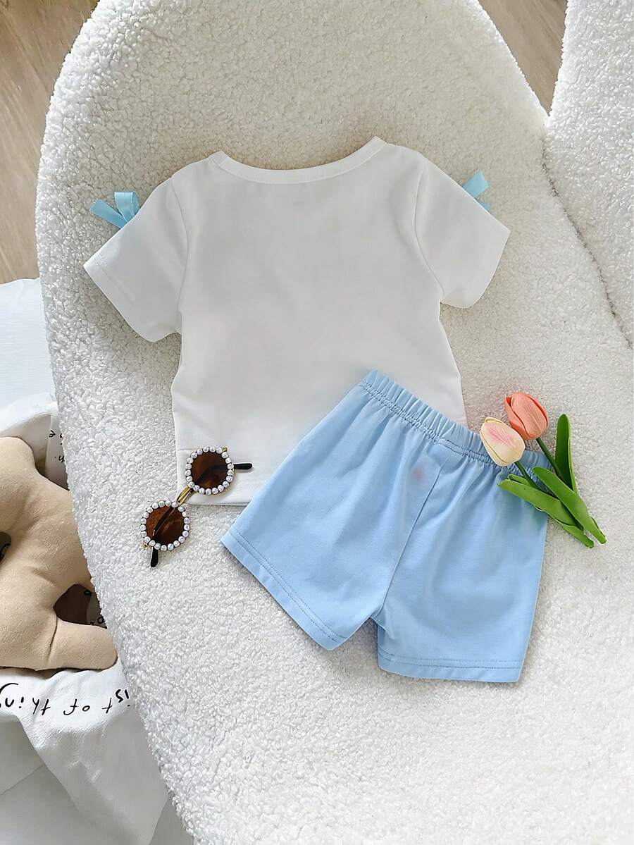 Pride Rainbow Short Sleeve Top & Shorts Set for Toddler Girls