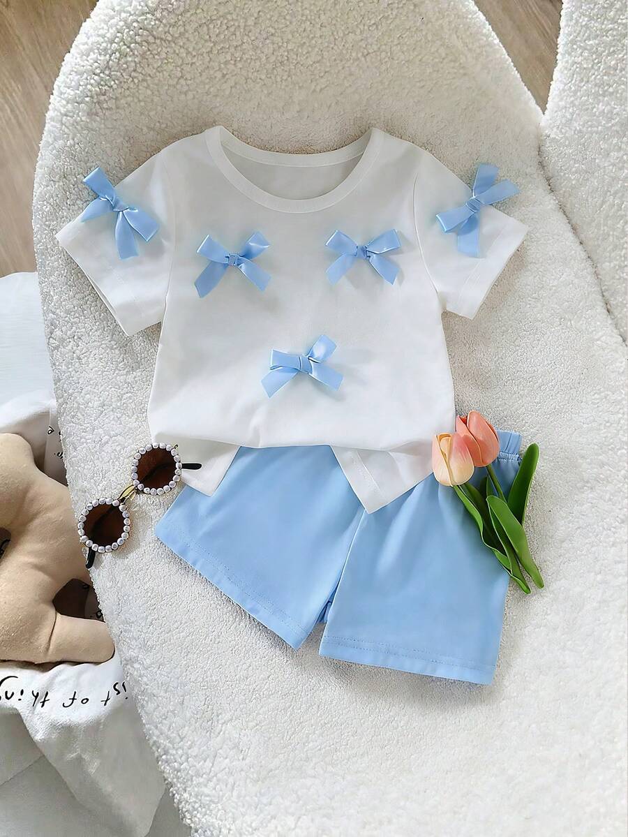 Pride Rainbow Short Sleeve Top & Shorts Set for Toddler Girls