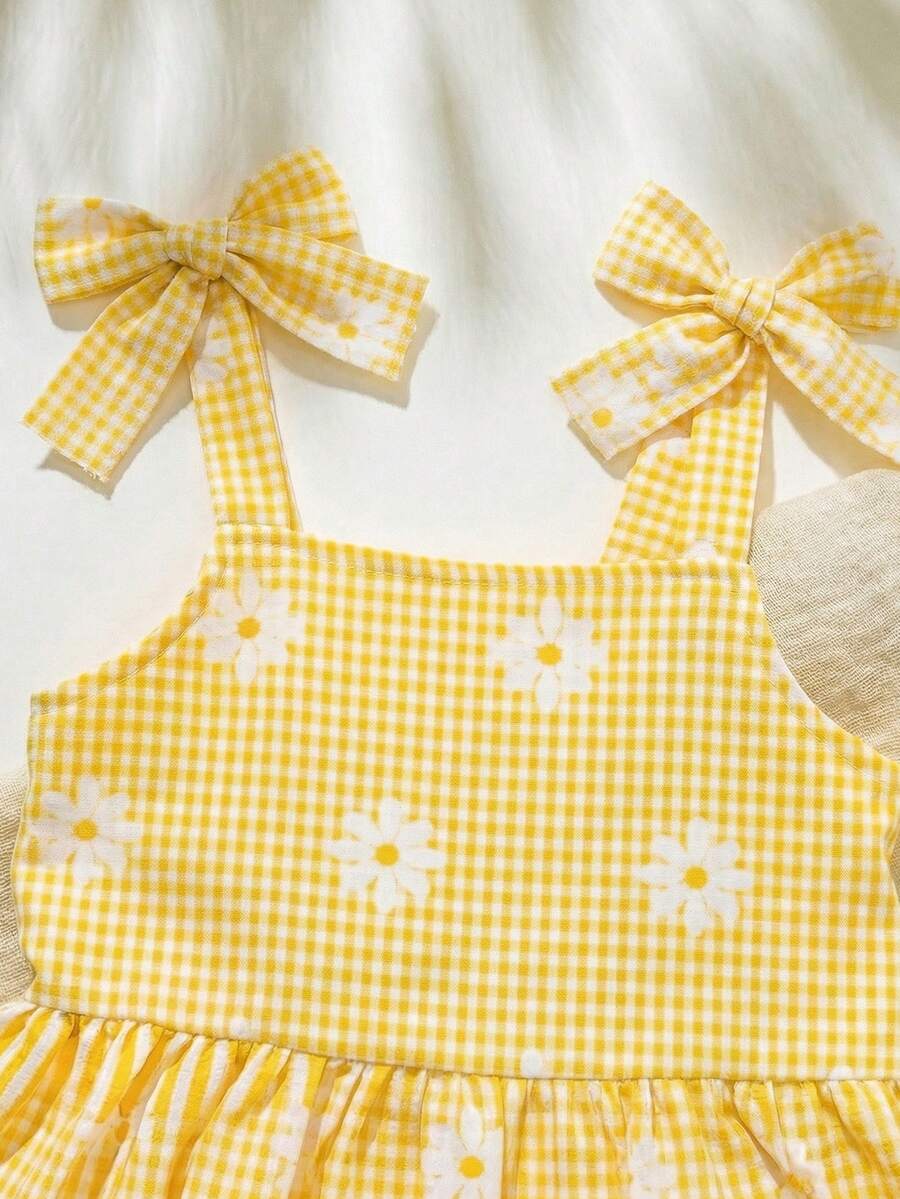 Vacation Ready Striped Shorts Set For Baby Girls With Bow Detail Camisole