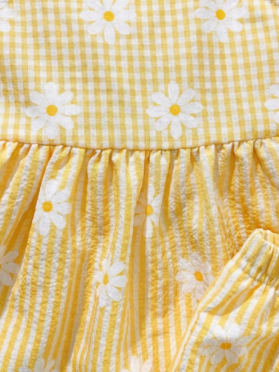 Vacation Ready Striped Shorts Set For Baby Girls With Bow Detail Camisole