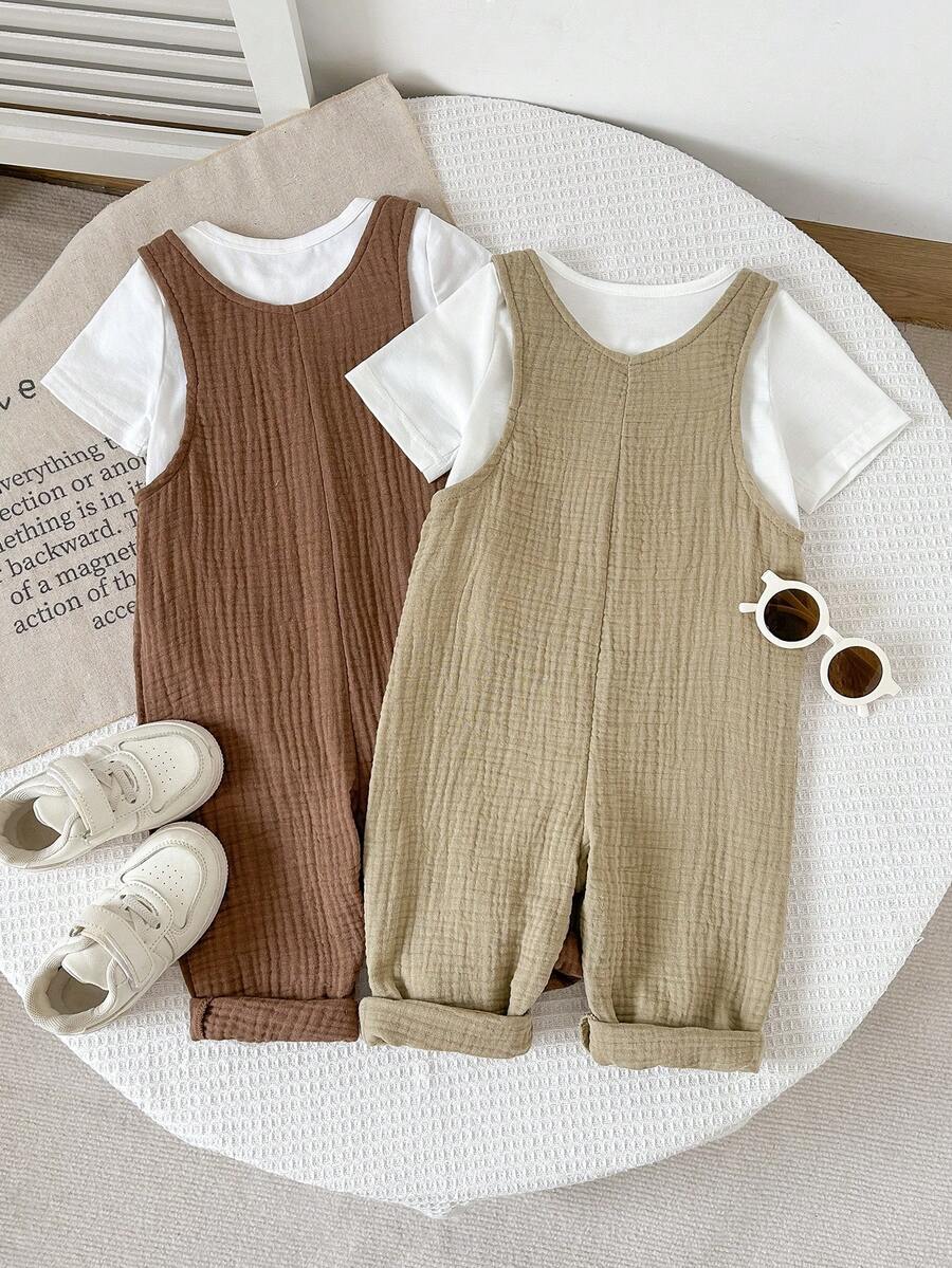 Unisex Baby Cute Denim Bib Pants Casual Overall Outfit for Spring Summer Autumn Wear