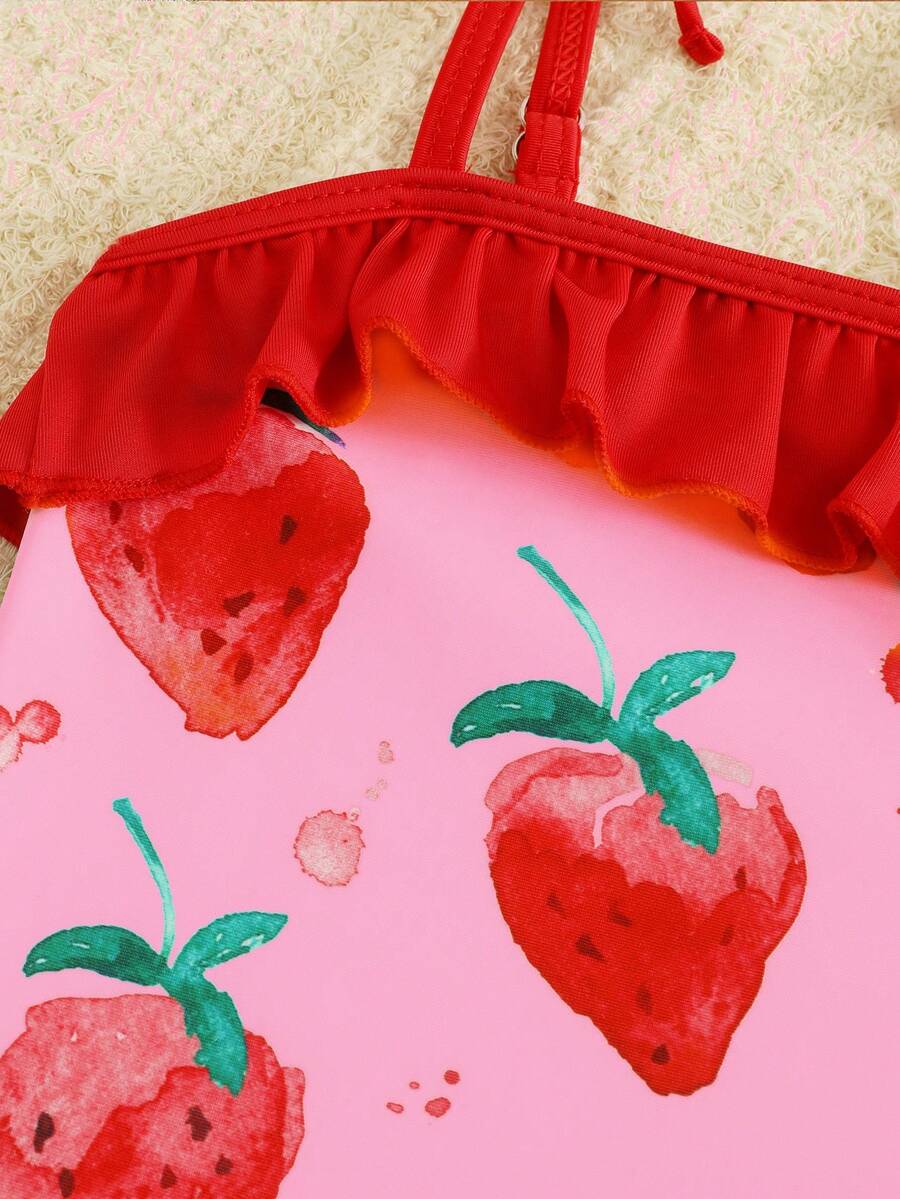 Baby Minimalist Print One-Piece Swimsuit for Daily Summer Beach and Pool Wear
