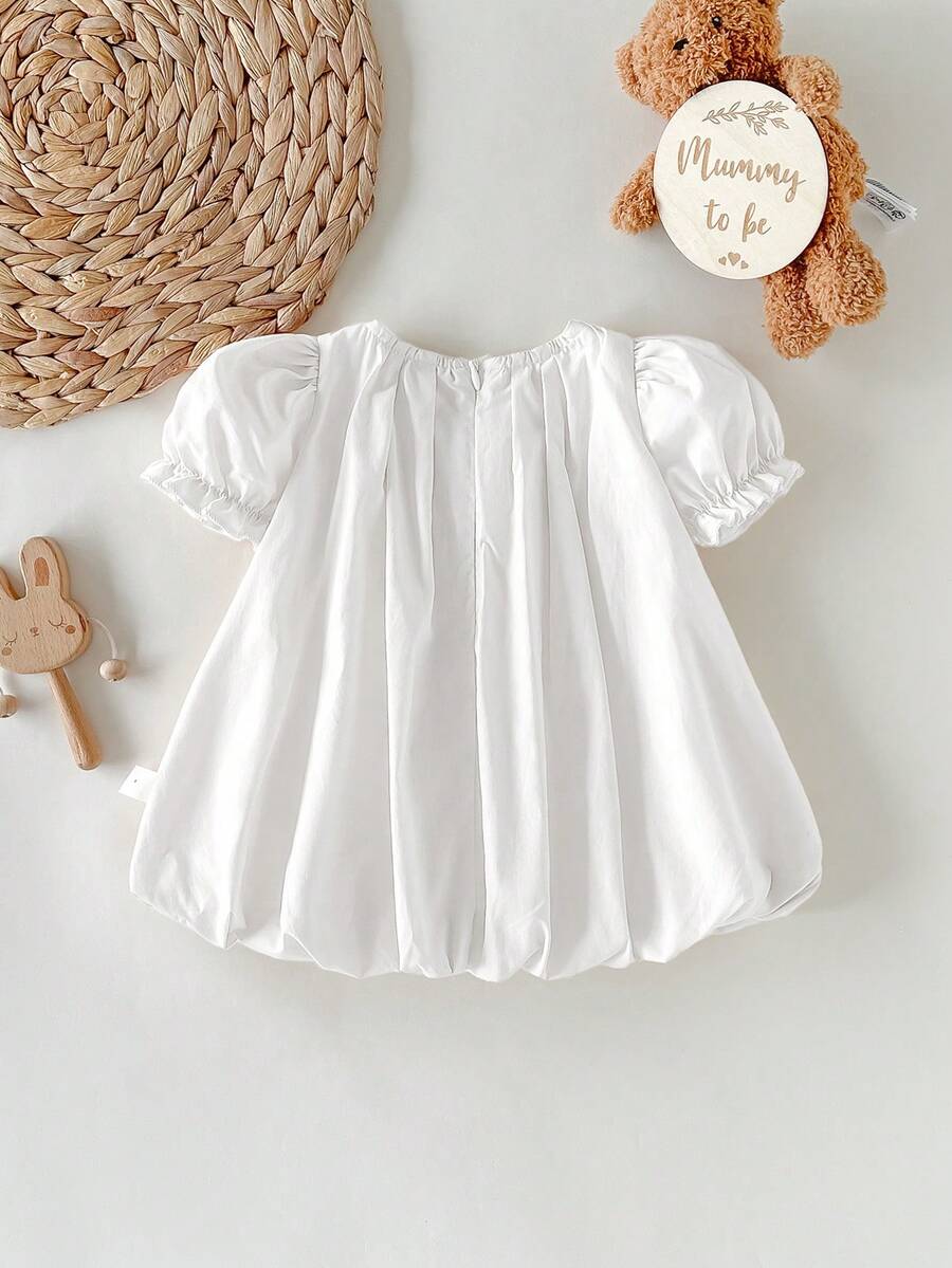 Baby Apricot Bowknot Long Sleeve Dress for Cute Daily and Outdoor Wear