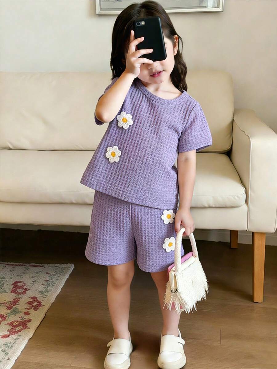 Pride Rainbow Short Sleeve Top & Shorts Set for Toddler Girls