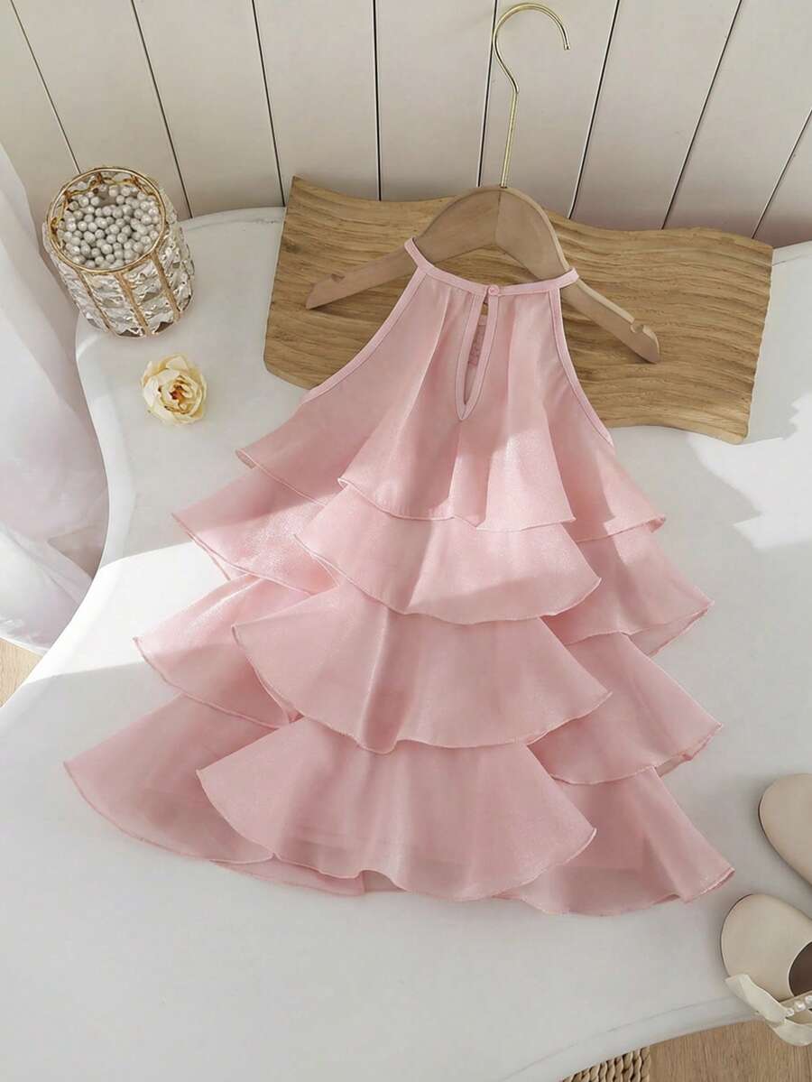 Toddler Girls Sleeveless Floral Sundress With Ruffle Detail Cute Party Wear