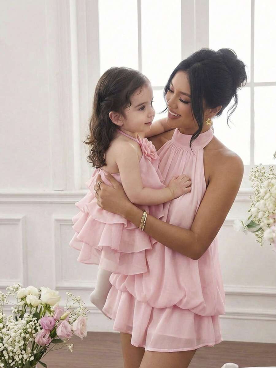 Toddler Girls Sleeveless Floral Sundress With Ruffle Detail Cute Party Wear