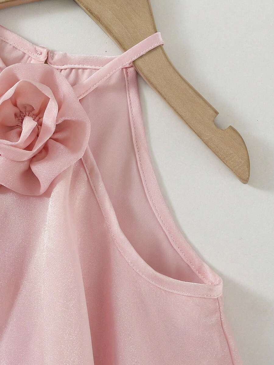 Toddler Girls Sleeveless Floral Sundress With Ruffle Detail Cute Party Wear