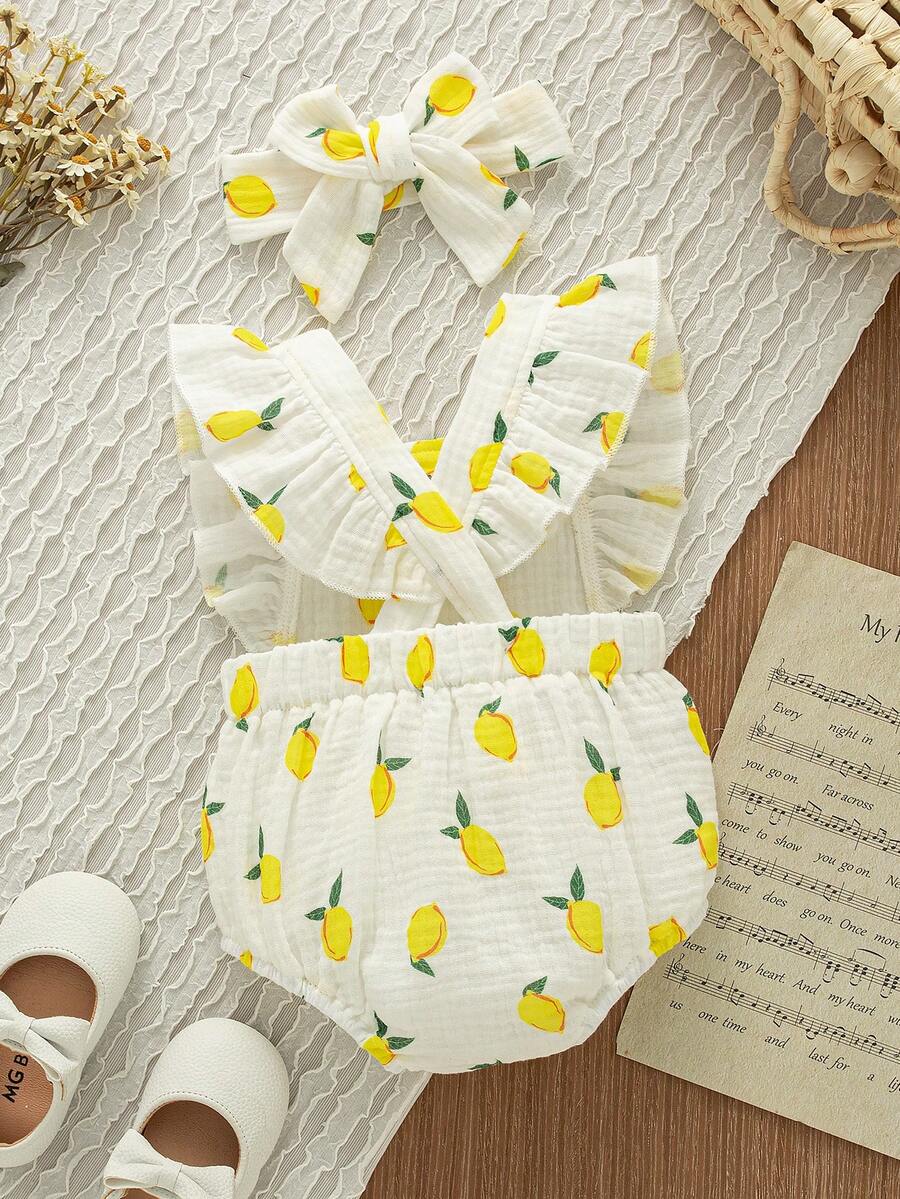 Baby Floral Print Sleeveless Jumpsuit for Casual Summer Daily Wear and Outings