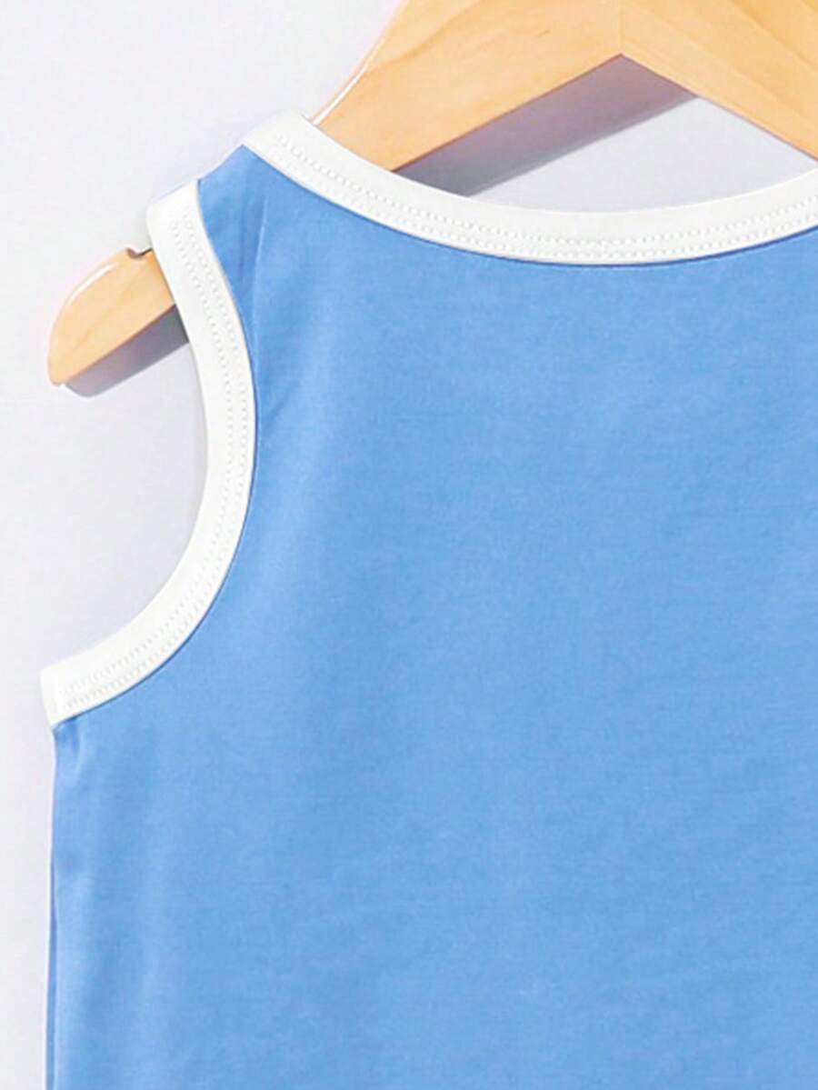 Sleeveless Forest Animal Print Suit for Baby Boy Summer Daily Wear