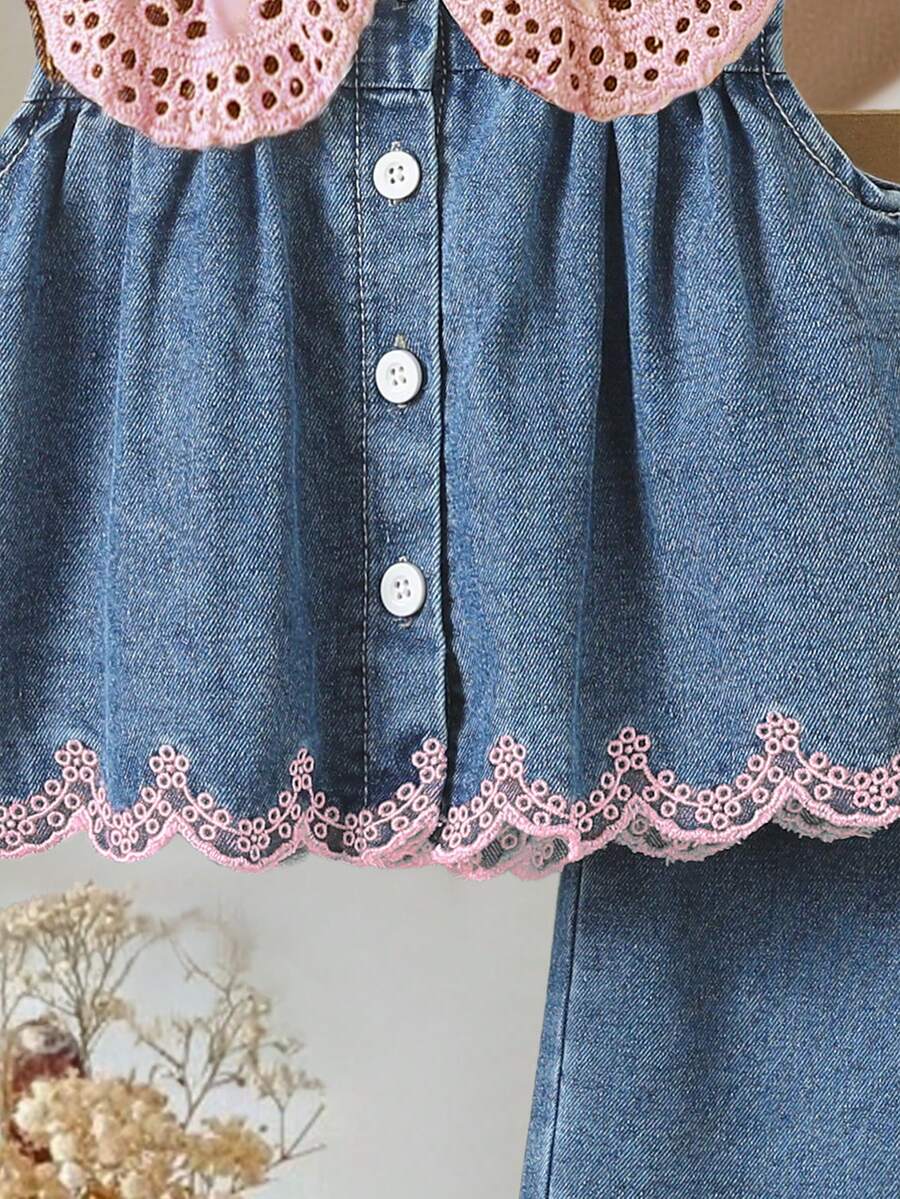 Elegant Countryside Outfit Set For Baby Girls With Embroidered Detail