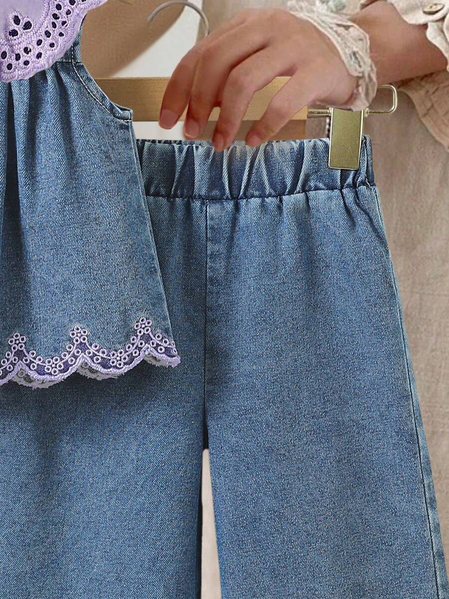 Elegant Countryside Outfit Set For Baby Girls With Embroidered Detail