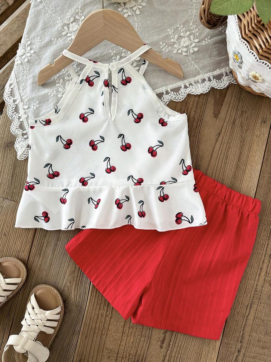 Newborn & Baby Girl 2pcs Spring/Summer Dopamine Color Vacation Set (0-3Y)