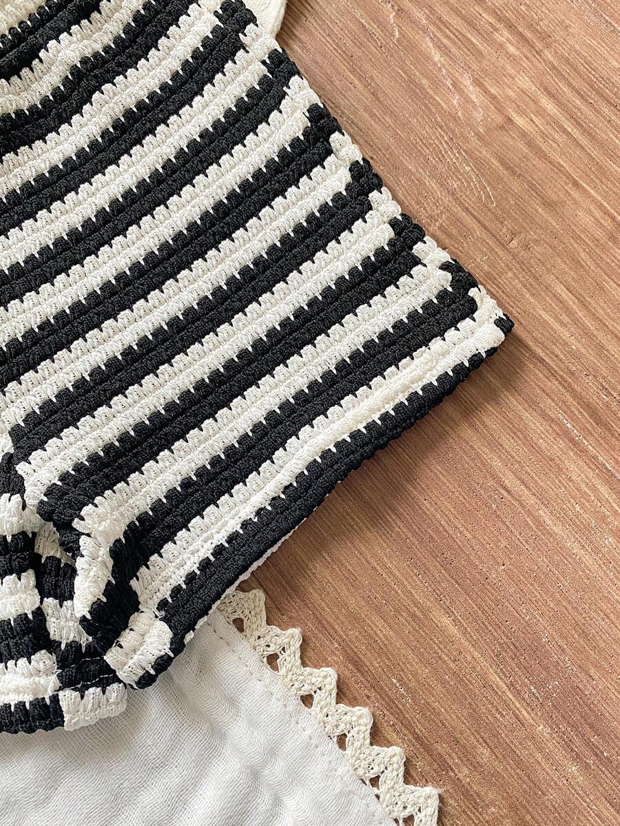 Infant Baby Boy Green White Striped Waffle Knit Polo Shirt and Shorts 2 Piece Casual Outfit Set