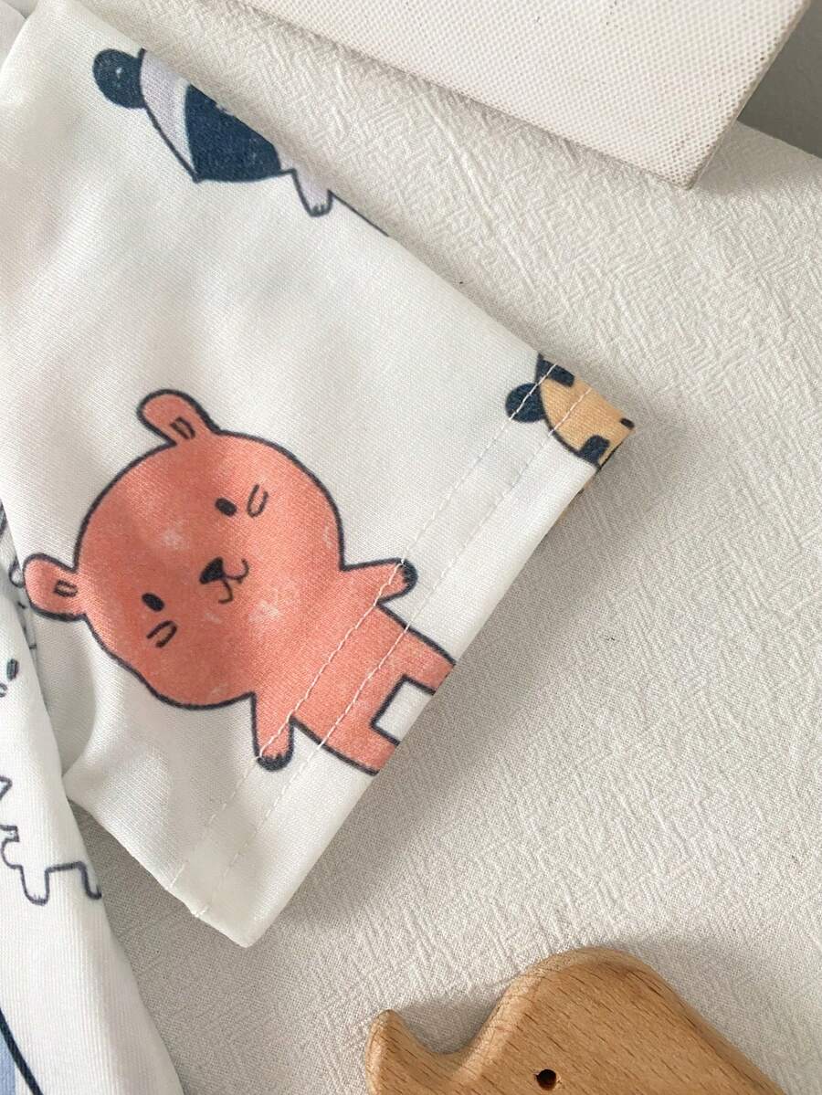 Baby Boy Summer Romper Featuring Cute Cartoon Panda Design