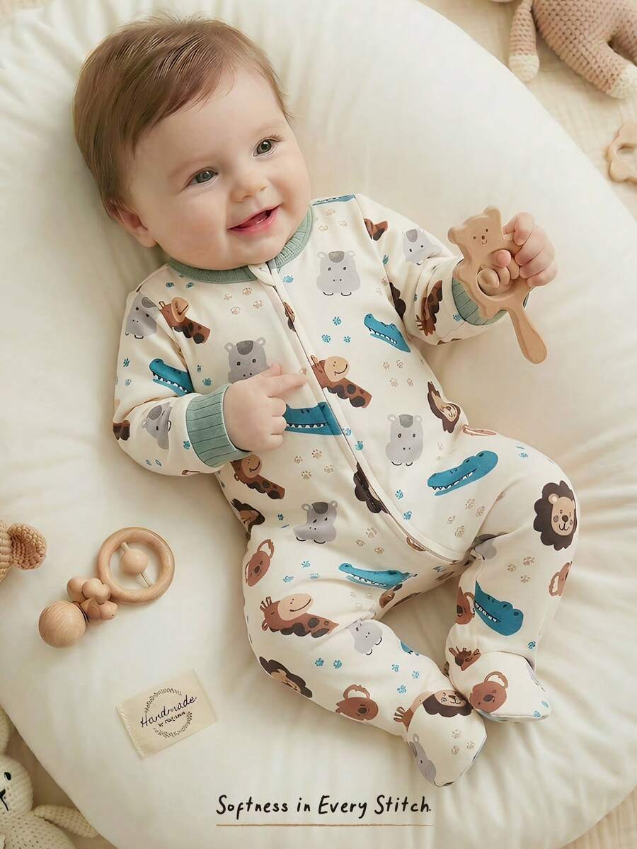 Baby Knitted Long Sleeve Jumpsuit and Hat Set for Cozy Daily Wear