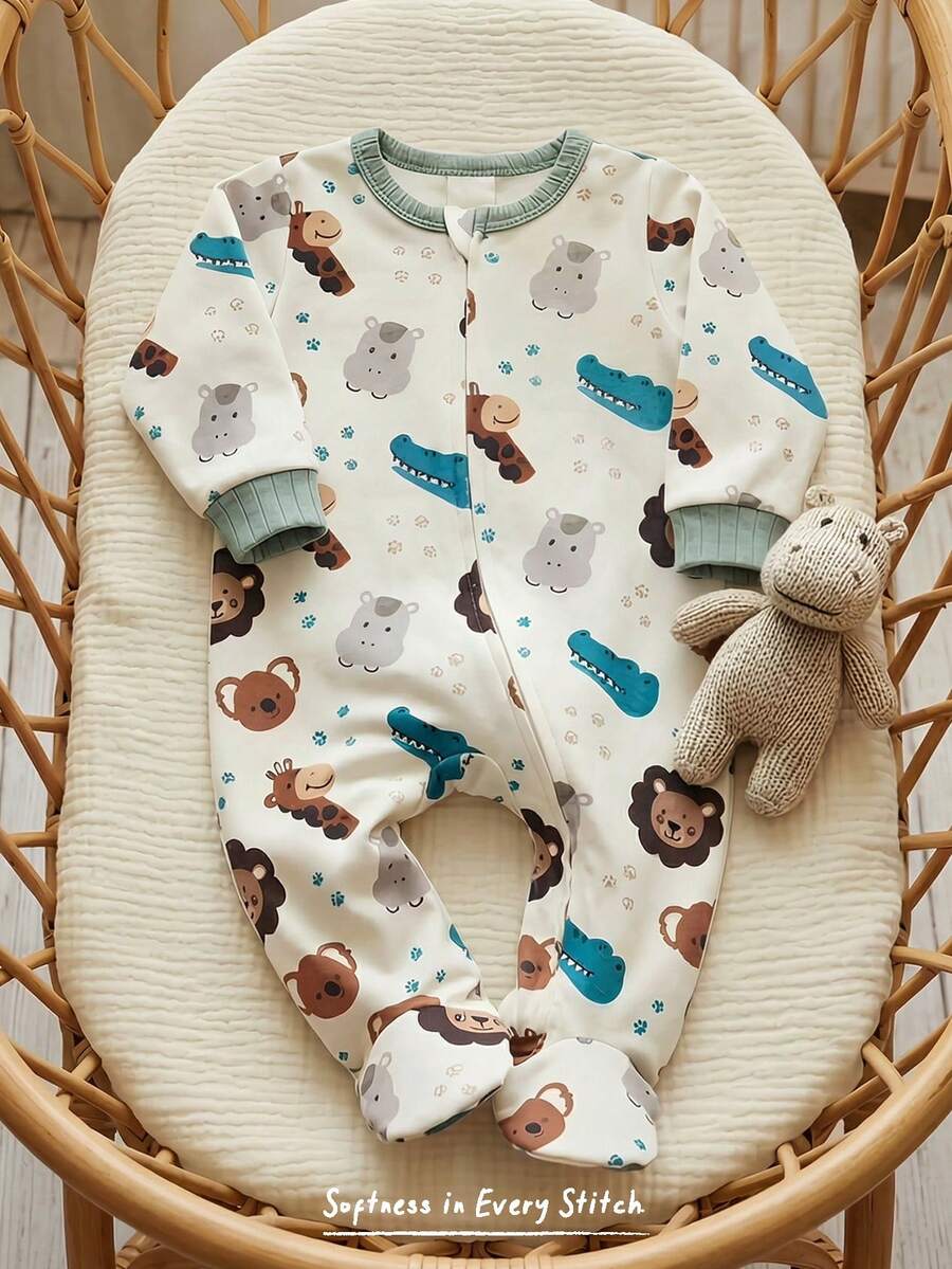 Baby Knitted Long Sleeve Jumpsuit and Hat Set for Cozy Daily Wear