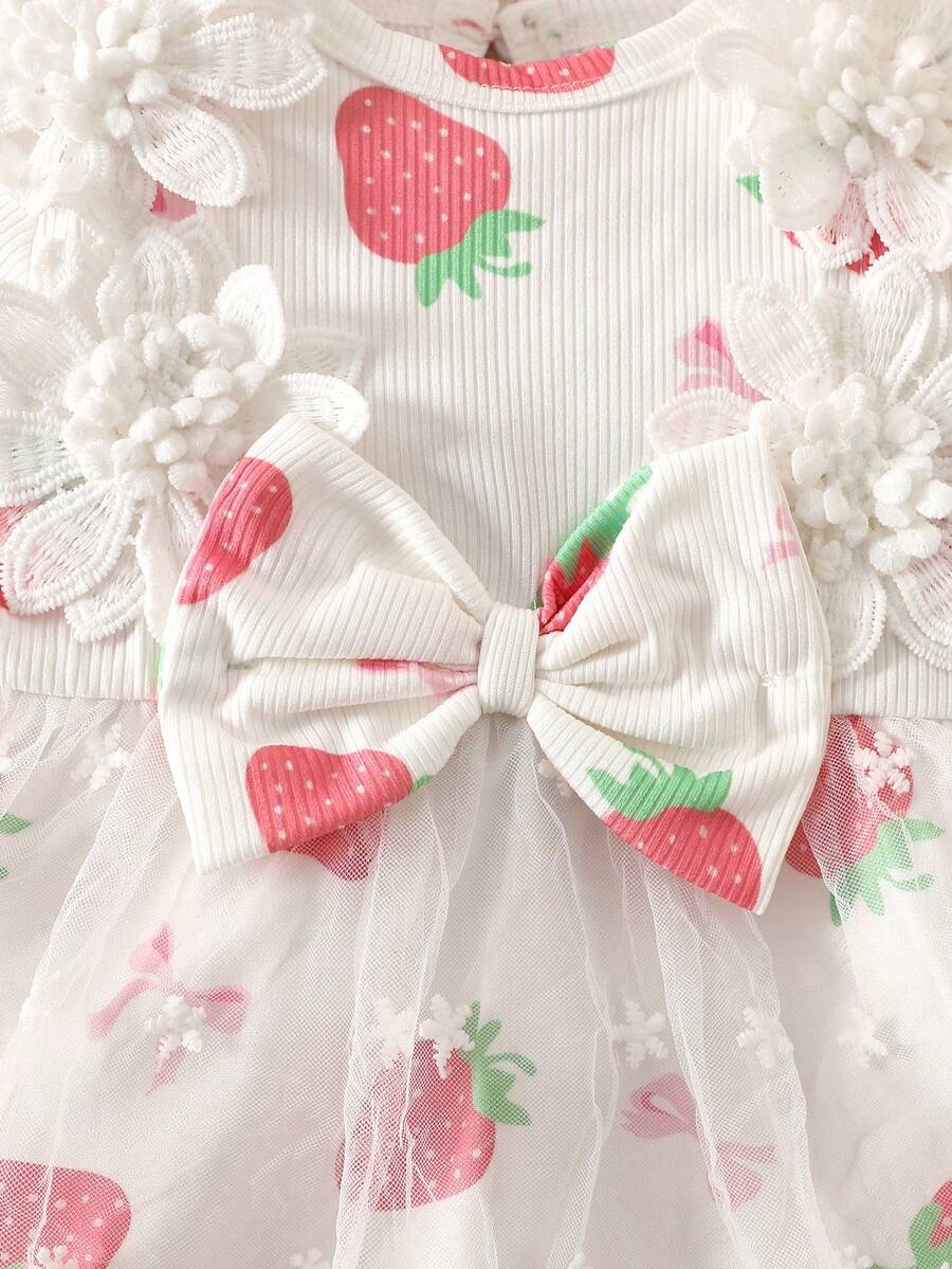 Baby Embroidered Mesh Dress and Headband Set for Elegant Outdoor Photoshoots and Special Occasions
