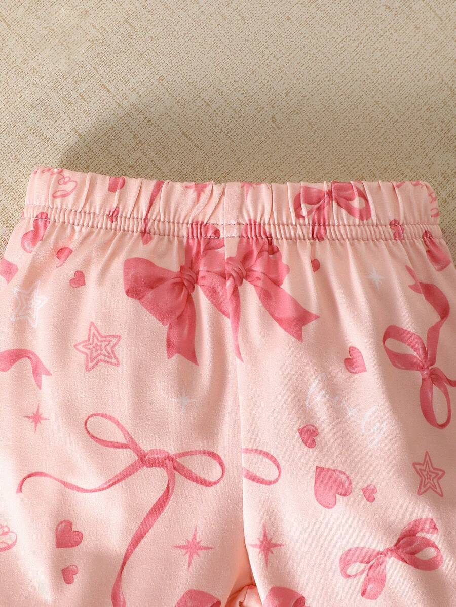 Baby Girl Strawberry Print T Shirt and Pants Set for Cute Summer Daily Wear
