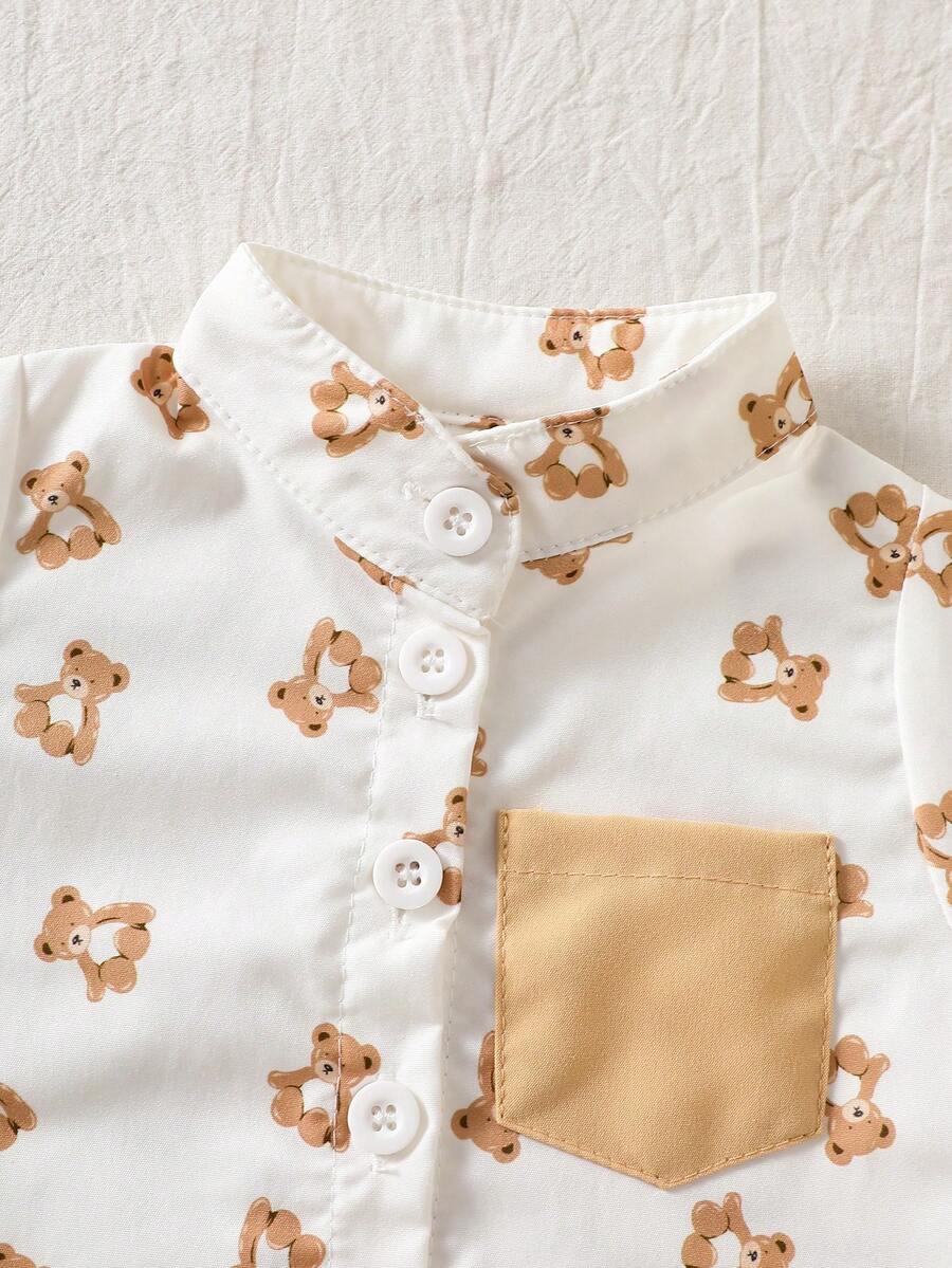 2PCS Baby Boy Gentleman Style Shirt and Shorts Set for Stylish Summer Daily Wear