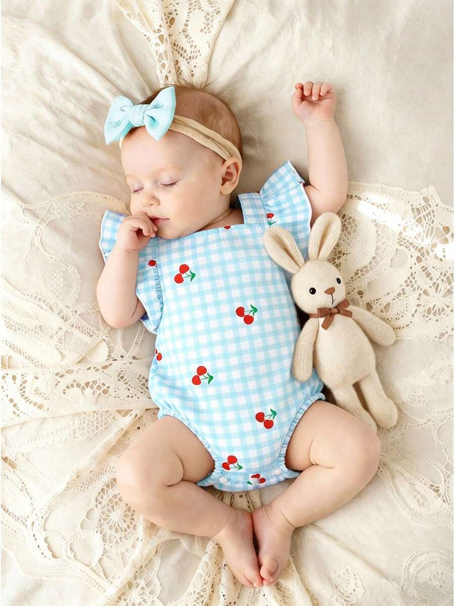 Baby Floral Print Sleeveless Jumpsuit for Casual Summer Daily Wear and Outings