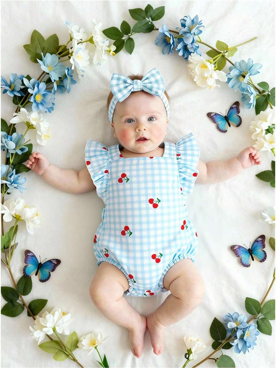 Baby Floral Print Sleeveless Jumpsuit for Casual Summer Daily Wear and Outings