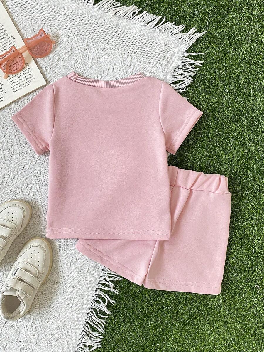 Classic Everyday Shorts Set For Baby Girls With Daddy's Girl T Shirt