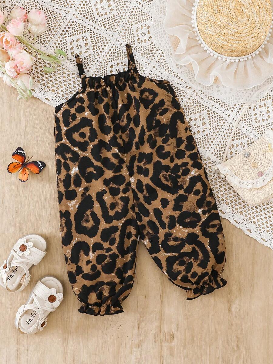 Baby Girl Casual Spaghetti Strap Jumpsuit Cute Sleeveless Summer Vacation Outfit For Newborn Infant Toddler Girls
